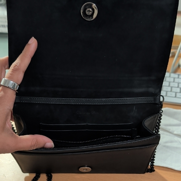 Dior Ultra Matte Leather Diorama Black Studded Women's Bag - Picture 5 of 8